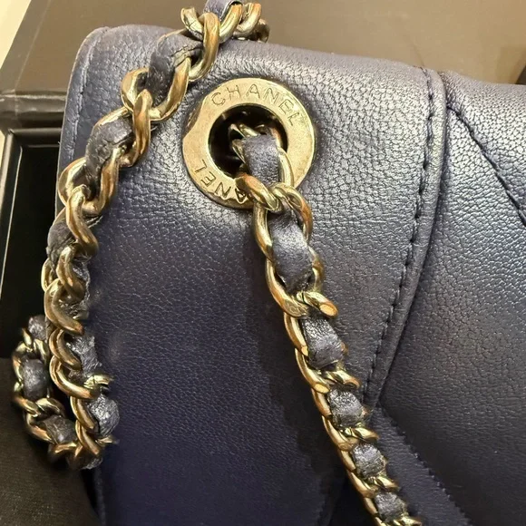 CHANEL Metallic Blue Mademoiselle Flap Bag - Picture 5 of 15